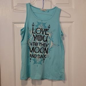 Girls plus size 20 1/2 aqua tank top